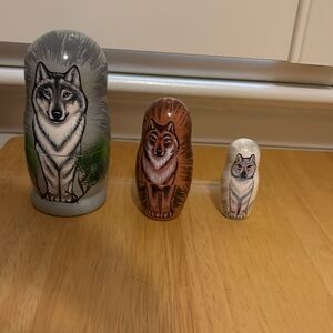 Wolf Pack Nesting Doll 3pc./4.5" Tall
